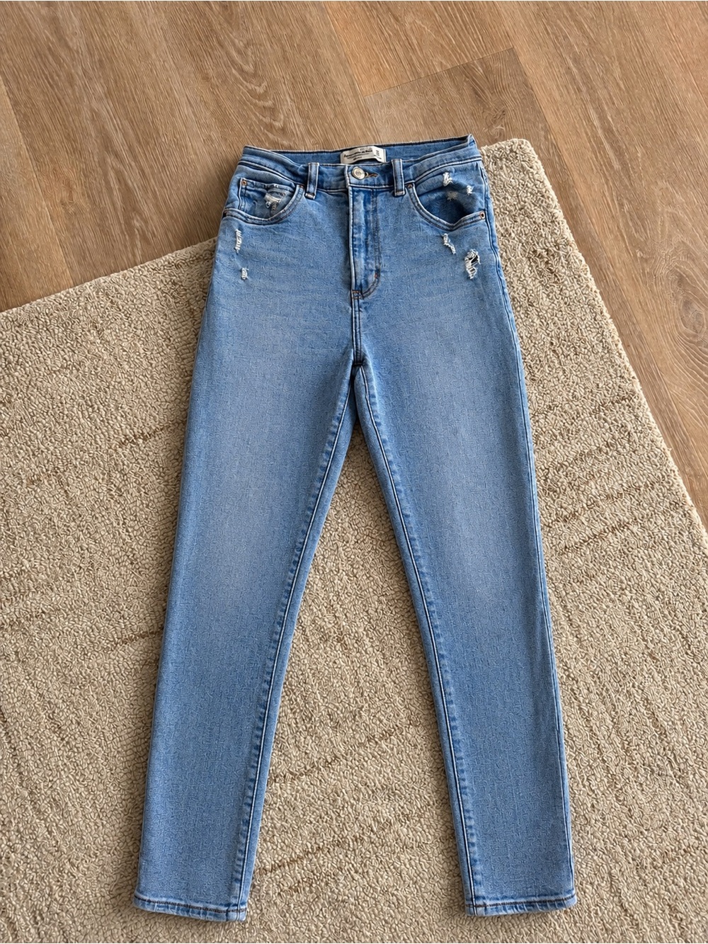 Abercrombie & Fitch Ultra High-Rise Medium Wash Skinny Jeans